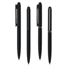 Precio al por mayor promocional Metal Stylus Touch Mate Black Pen con logotipo impreso